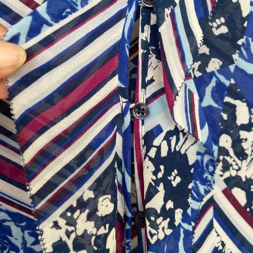 Laundry By Shelli Segal Floral and Striped Blouse - Picture 4 of 5